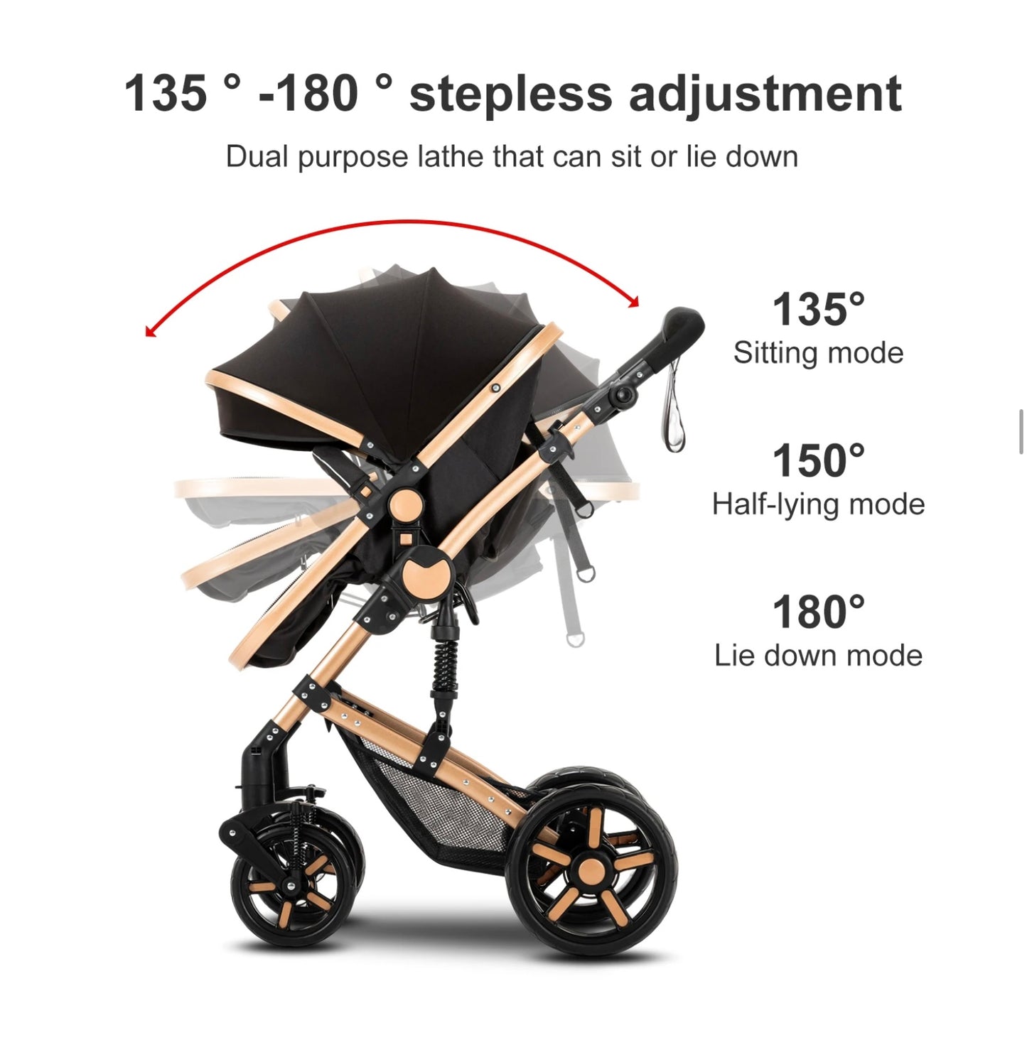 3 in 1 Baby Stroller ( 2 Colors )